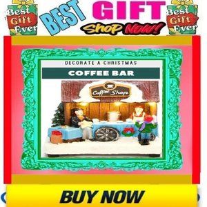 🛑 CHRISTMAS VILLAGE Animated COFFEE SHOP Light Scene DISPLAY 💸BUY NOW‼️🟢